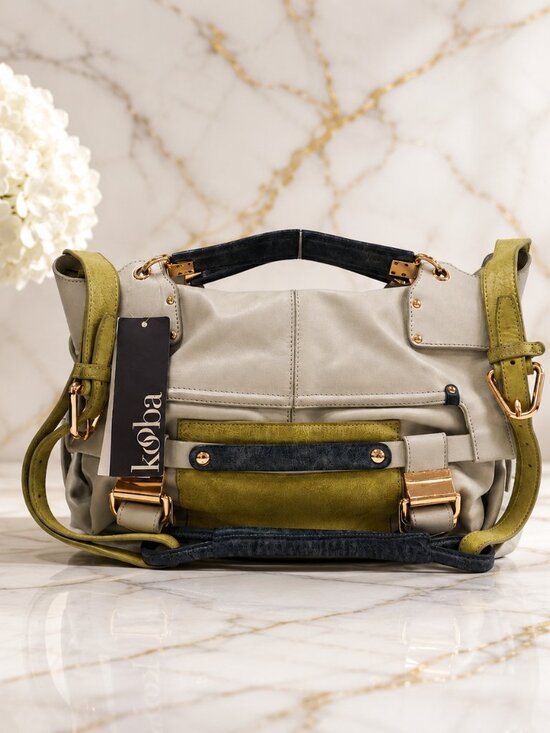 Kooba Handbags - Kooba Camden Satchel Chalk Colorblock Leather Rose Gold Hardware Convertible